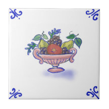 DFB12 Delft Fruit Basket Design Ceramic Tile