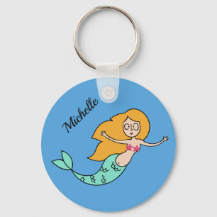 DFunny Mermaid custom name key chains