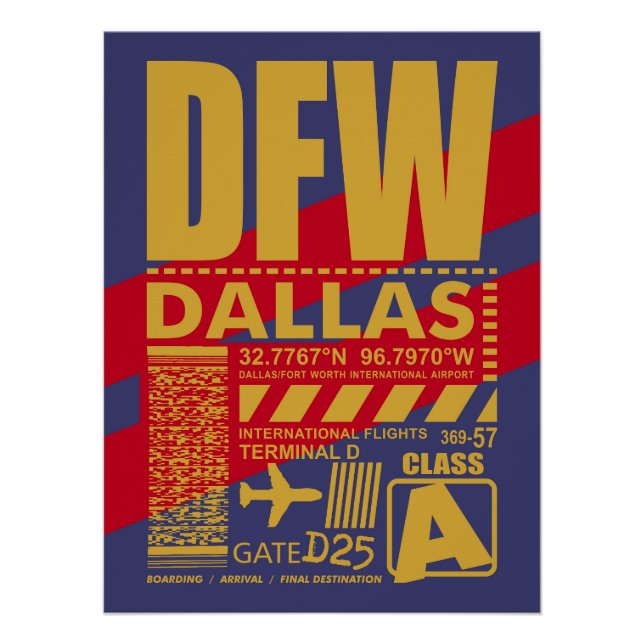 DFW Dallas Airport Poster (Front)