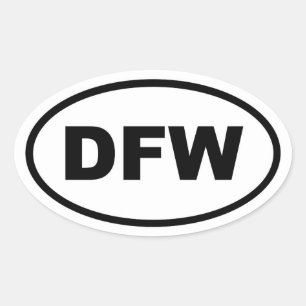 DFW Dallas Fort Worth Oval Sticker