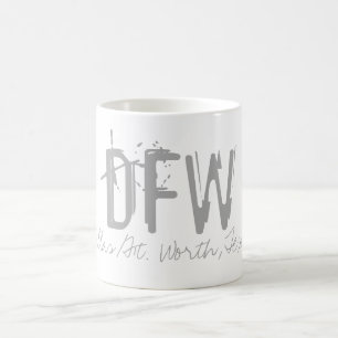 DFW Dallas/Ft.Worth Airport Typography Coffee Mug