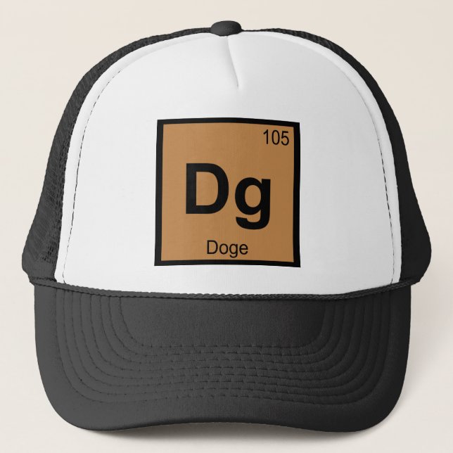 Dg - Doge Meme Chemistry Periodic Table Symbol Trucker Hat (Front)