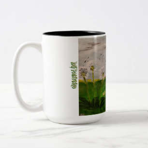 DG Paintings Dandelion Field Two-Tone Coffee Mug