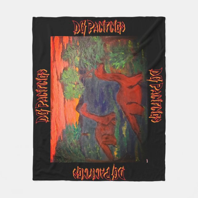 DG Paintings Dinosaur Valley Fleece Blanket (Front)