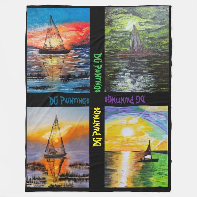 DG Paintings Sailboat blanket (Front)