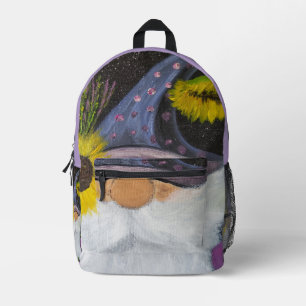 DG Paintings Sunflower Gnome (purple) Printed Backpack