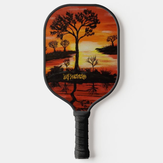 DG Paintings Sunset Reflection Pickleball Paddle (Front)