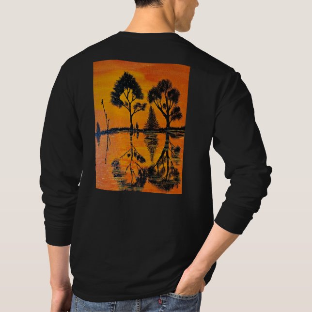 DG Paintings Sunset reflections long sleeve  T-Shirt (Back)