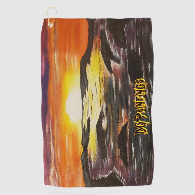 DG Paintings VIbrant Sunrise Golf Towel (Front)