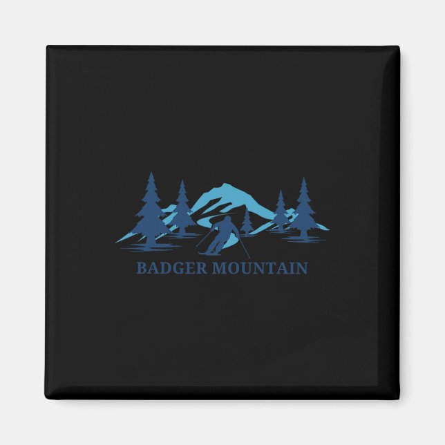 Dger Mountain Washington Ski Resort Skiing Skier  Magnet (Front)