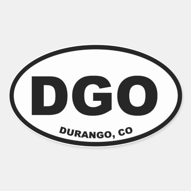 DGO Durango Colorado Oval Sticker (Front)