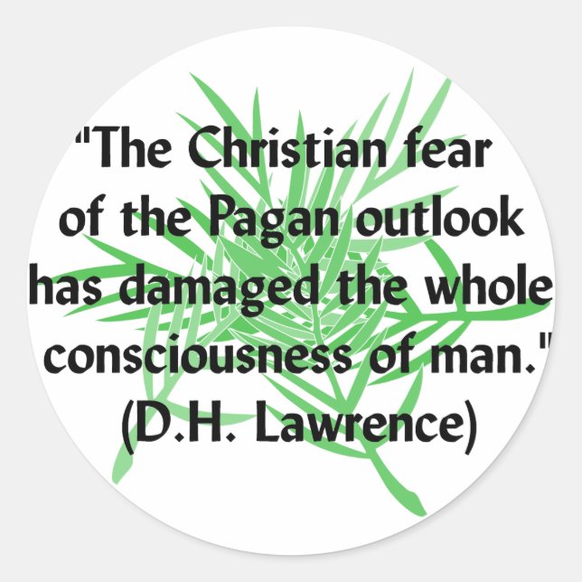 DH Lawrence Pagan Quote Classic Round Sticker (Front)