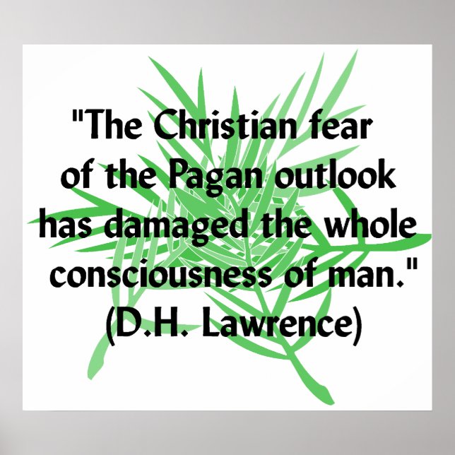 DH Lawrence Pagan Quote Poster (Front)