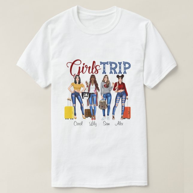 DH Personalised Girls Trip Shirt, Gift For Travel  T-Shirt (Design Front)
