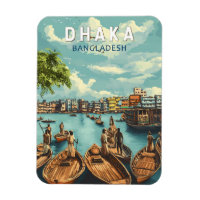 Dhaka Bangladesh Illustration Travel Art Vintage