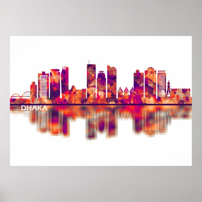 Dhaka Bangladesh Skyline Poster (Front)