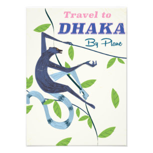 Dhaka, Bangladesh vintage vacation poster. Photo Print