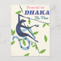 Dhaka, Bangladesh vintage vacation poster.