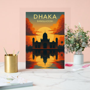 Dhaka Mausoleum Sunset – Digital Art Design Poster