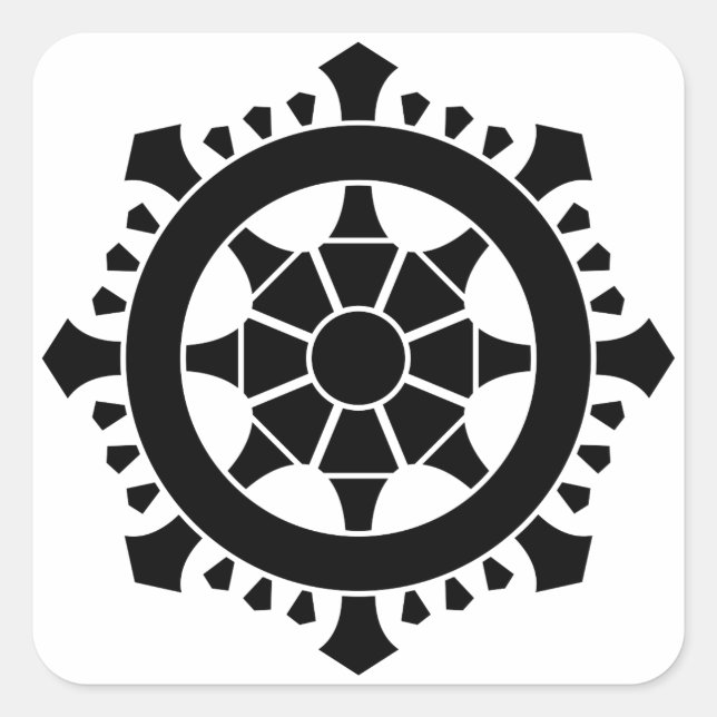 Dharma chakra square sticker (Front)