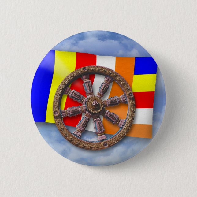 Dharma-Wheel 6 Cm Round Badge (Front)