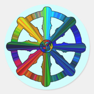 Dharma Wheel Colourful Stickers