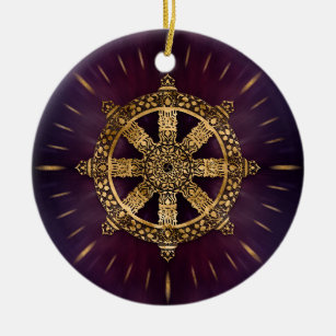 Dharma Wheel - Dharmachakra Ceramic Ornament