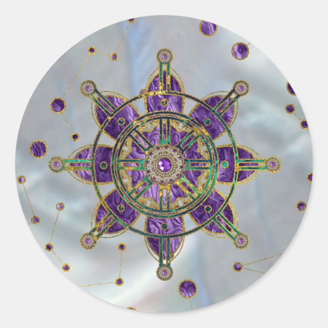 Dharma Wheel  - Dharmachakra Classic Round Sticker (Front)