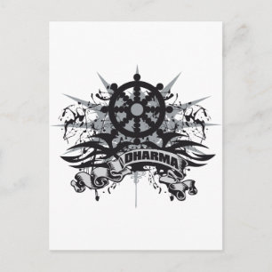 Dharma Wheel Grunge Postcard