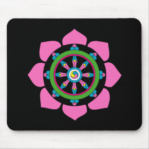 Dharma wheel mouse pad