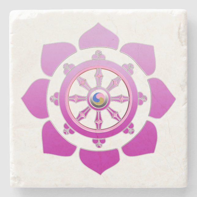 Dharma wheel stone coaster (Front)
