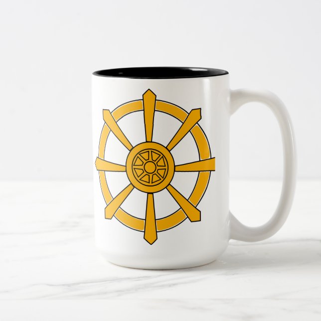 Dharma Wheel Two-Tone Coffee Mug (Right)