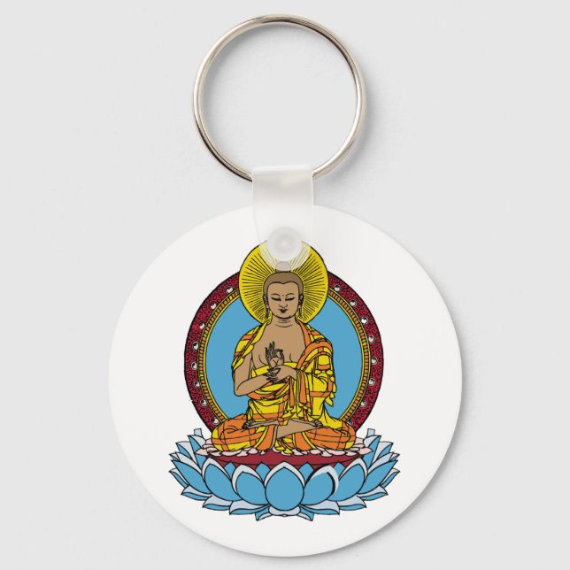 Dharmachakra Buddha Key Ring (Front)