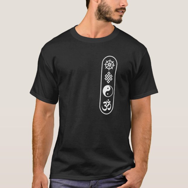 Dharmachakra Wheel Om Sign Yin Yang Endless Kno T-Shirt (Front)