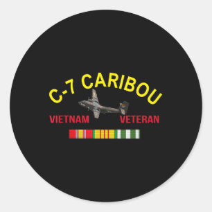 Dhc-4 Caribou Aeroplane Vietnam Veteran C 7 Caribo Classic Round Sticker