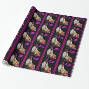 Dhol Drum and Bhangra Drummer, Happy Birthday Wrapping Paper