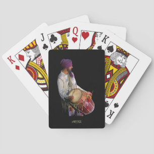 Dhol Drummer and Drum - Monogram Playing Cards