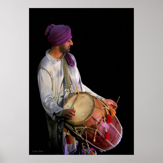 Dhol Drummer, Fine Art Photograph Poster (Front)