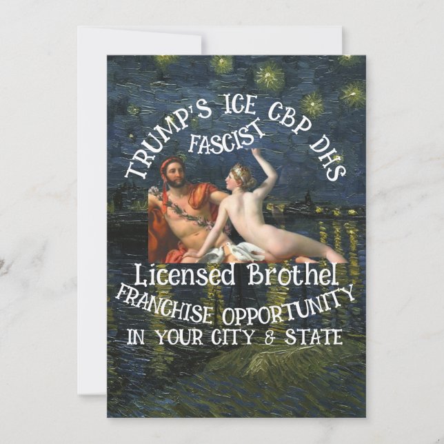 DHS FBI CBP Trumps Dead Obituary Service Party X Invitation (Front)