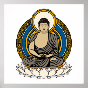 Dhyana Mudra Buddha Meditation Poster