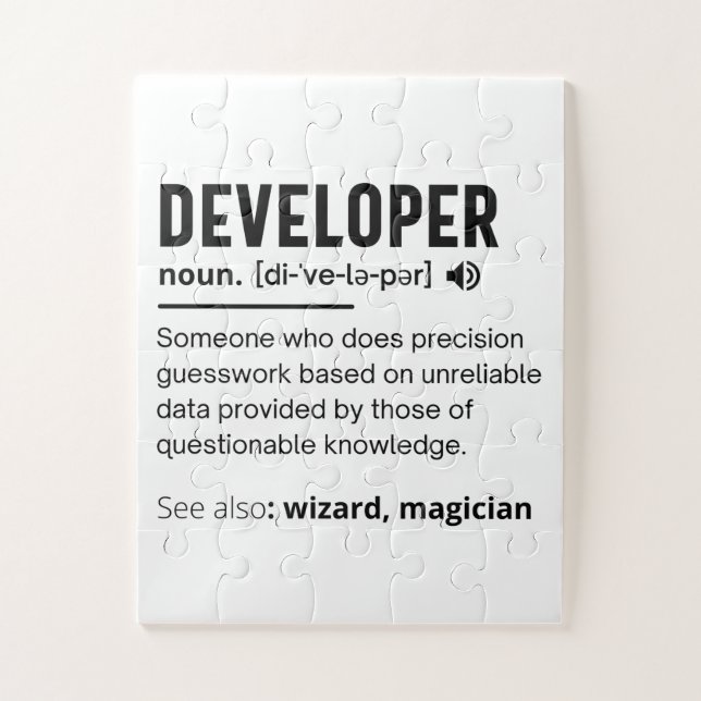 [di-ˈve-lə-pər] jigsaw puzzle (Vertical)