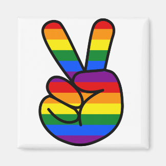 DI COLLECTION- RAINBOW PEACE SIGN MAGNET