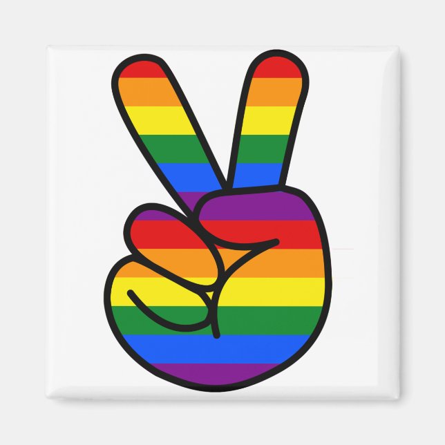 DI COLLECTION- RAINBOW PEACE SIGN MAGNET (Front)