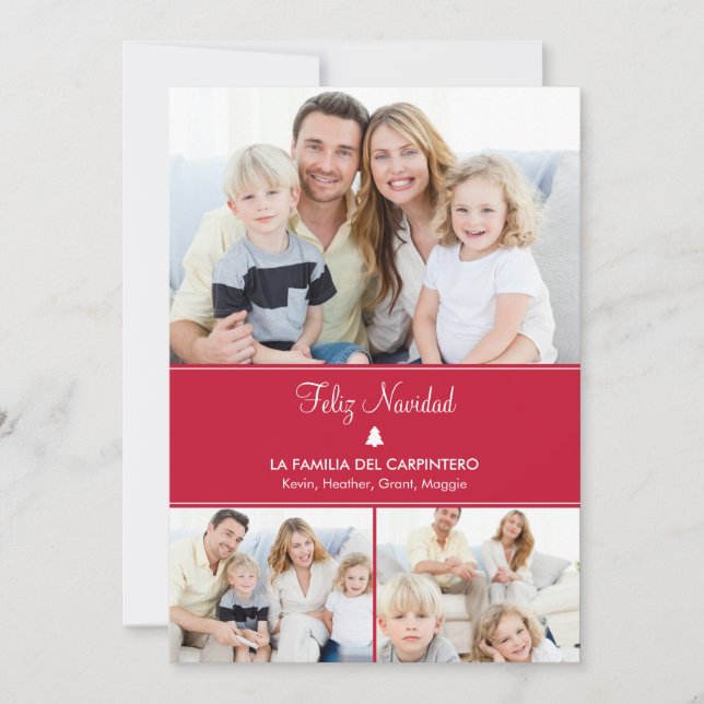 Día de fiesta del árbol modernas tarjetas con foto holiday card (Front)