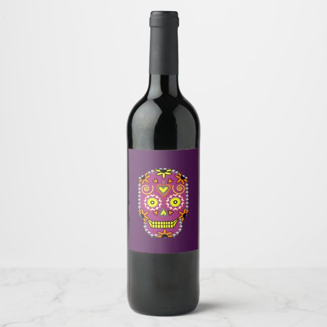 Dia de la Muerte Purple WIne Label (Front)