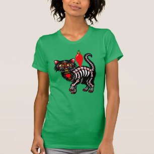 Dia De Los Christmas Kitty Cute T-Shirt