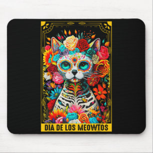 Dia De Los Meowtos Sugar Skull Cat Gift  Mouse Pad