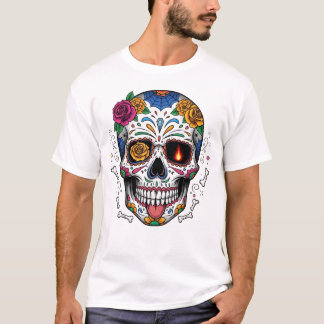 Dia de los muertes skull. Mexican Day of the Dead T-Shirt