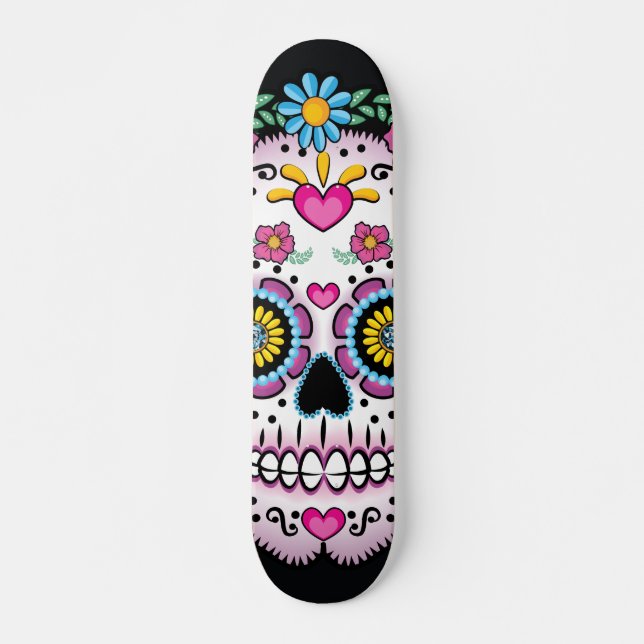 Dia de los Muerto Sugar skull Skateboard (Front)