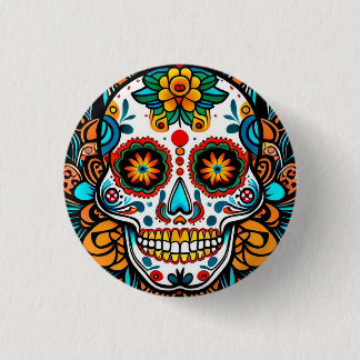 Dia de los Muertos 3 Cm Round Badge